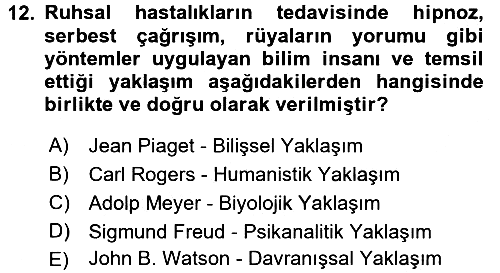 Davranış Bilimlerine Giriş 2017-2018 Dönem Sonu Sınavı - 12. soru