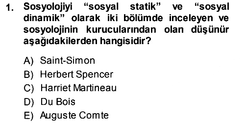 Davranış Bilimlerine Giriş 2013-2014 Tek Ders Sınavı - 1. soru