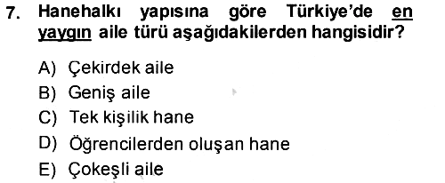 Davranış Bilimlerine Giriş 2013-2014 Tek Ders Sınavı - 7. soru