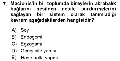 Davranış Bilimlerine Giriş 2022-2023 Yaz Okulu Sınavı - 7. soru
