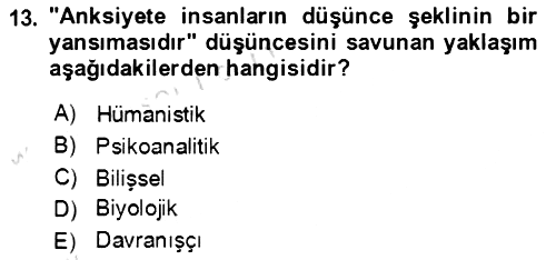 Davranış Bilimlerine Giriş 2022-2023 Yaz Okulu Sınavı - 13. soru