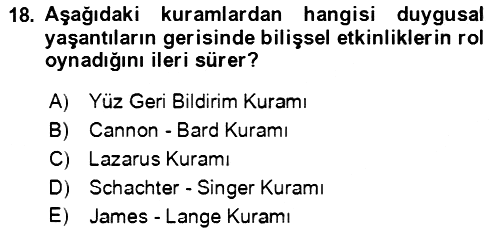 Davranış Bilimlerine Giriş 2022-2023 Yaz Okulu Sınavı - 18. soru
