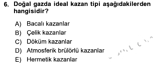 Ev Teknolojisi 2016-2017 3 Ders Sınavı - 6. soru