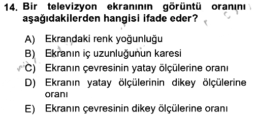 Ev Teknolojisi 2016-2017 3 Ders Sınavı - 14. soru
