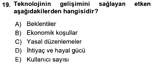 Ev Teknolojisi 2016-2017 3 Ders Sınavı - 19. soru