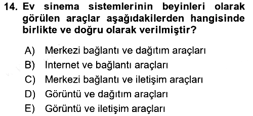 Ev Teknolojisi 2017-2018 3 Ders Sınavı - 14. soru