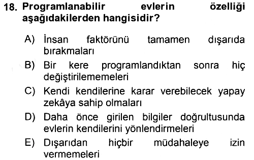 Ev Teknolojisi 2017-2018 3 Ders Sınavı - 18. soru