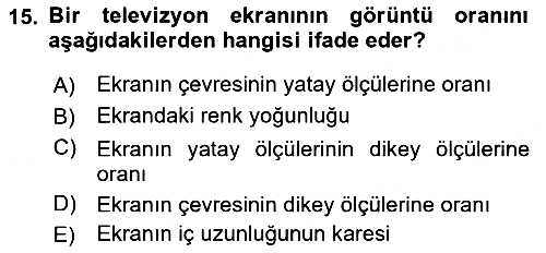 Ev Teknolojisi 2018-2019 3 Ders Sınavı - 15. soru