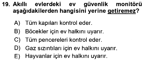 Ev Teknolojisi 2018-2019 3 Ders Sınavı - 19. soru
