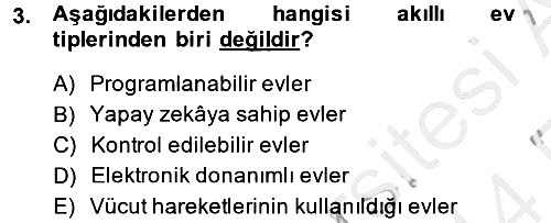 Ev Teknolojisi 2013-2014 Ara Sınav - 3. soru