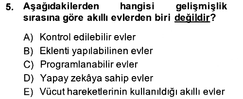 Ev Teknolojisi 2014-2015 Ara Sınav - 5. soru