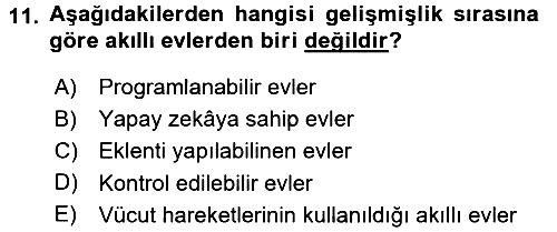 Ev Teknolojisi 2015-2016 Ara Sınav - 11. soru