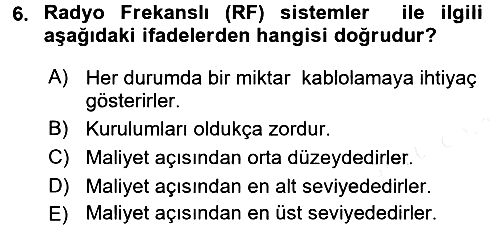 Ev Teknolojisi 2017-2018 Ara Sınav - 6. soru