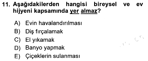 Ev Teknolojisi 2024-2025 Ara Sınav - 11. soru