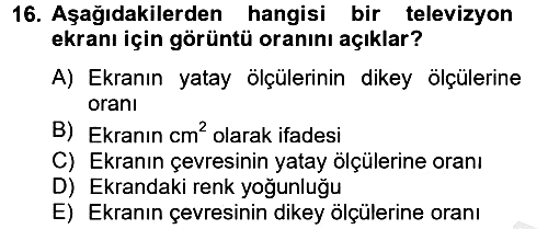 Ev Teknolojisi 2012-2013 Dönem Sonu Sınavı - 16. soru