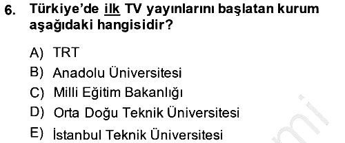 Ev Teknolojisi 2013-2014 Dönem Sonu Sınavı - 6. soru