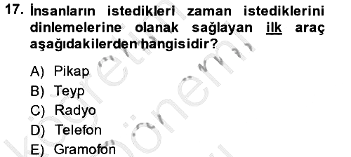 Ev Teknolojisi 2013-2014 Dönem Sonu Sınavı - 17. soru