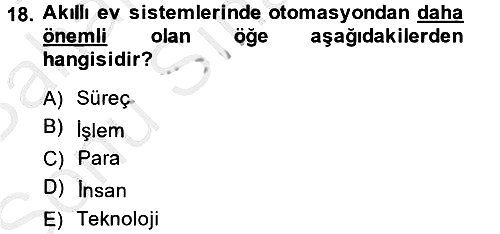 Ev Teknolojisi 2013-2014 Dönem Sonu Sınavı - 18. soru