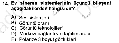 Ev Teknolojisi 2014-2015 Dönem Sonu Sınavı - 14. soru