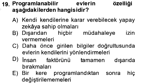 Ev Teknolojisi 2014-2015 Dönem Sonu Sınavı - 19. soru