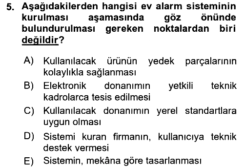 Ev Teknolojisi 2015-2016 Dönem Sonu Sınavı - 5. soru