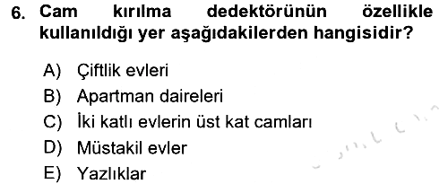 Ev Teknolojisi 2015-2016 Dönem Sonu Sınavı - 6. soru