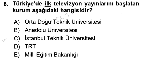 Ev Teknolojisi 2015-2016 Dönem Sonu Sınavı - 8. soru