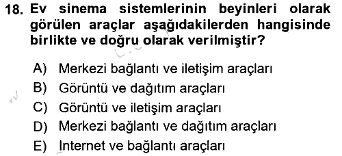 Ev Teknolojisi 2015-2016 Dönem Sonu Sınavı - 18. soru