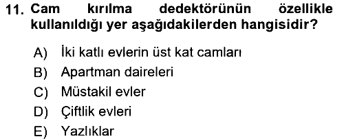 Ev Teknolojisi 2017-2018 Dönem Sonu Sınavı - 11. soru