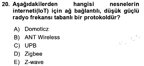 Ev Teknolojisi 2024-2025 Dönem Sonu Sınavı - 20. soru