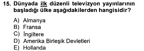Ev Teknolojisi 2013-2014 Tek Ders Sınavı - 15. soru