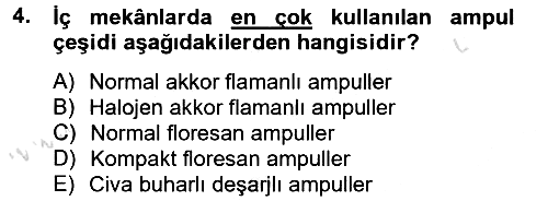 Ev Teknolojisi 2014-2015 Tek Ders Sınavı - 4. soru