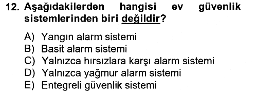 Ev Teknolojisi 2014-2015 Tek Ders Sınavı - 12. soru