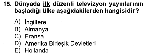 Ev Teknolojisi 2014-2015 Tek Ders Sınavı - 15. soru