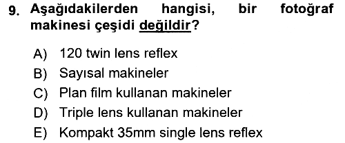 Ev Teknolojisi 2015-2016 Tek Ders Sınavı - 9. soru