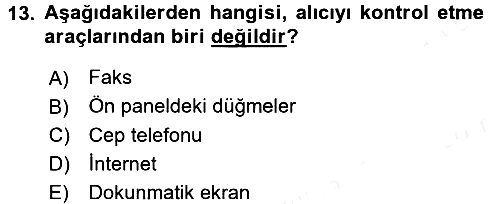 Ev Teknolojisi 2015-2016 Tek Ders Sınavı - 13. soru