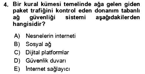 Ev Teknolojisi 2022-2023 Yaz Okulu Sınavı - 4. soru