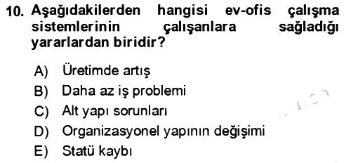 Ev Teknolojisi 2022-2023 Yaz Okulu Sınavı - 10. soru