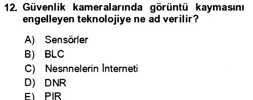 Ev Teknolojisi 2022-2023 Yaz Okulu Sınavı - 12. soru