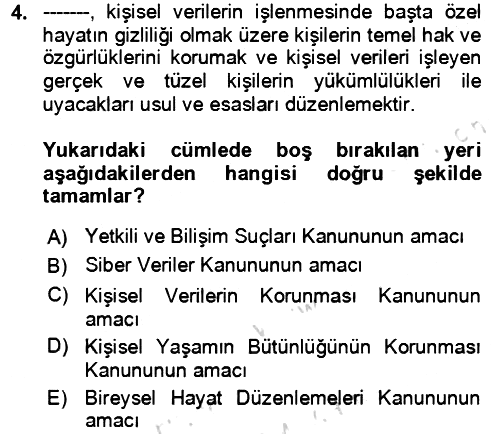 Ev Teknolojisi 2023-2024 Yaz Okulu Sınavı - 4. soru