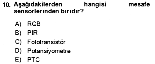 Ev Teknolojisi 2023-2024 Yaz Okulu Sınavı - 10. soru