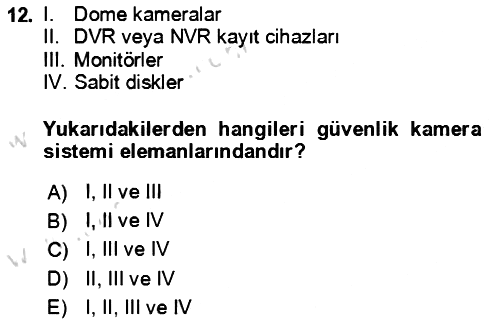 Ev Teknolojisi 2023-2024 Yaz Okulu Sınavı - 12. soru