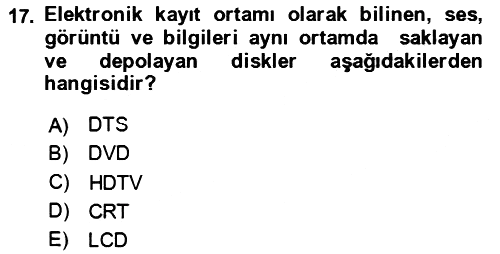 Ev Teknolojisi 2023-2024 Yaz Okulu Sınavı - 17. soru