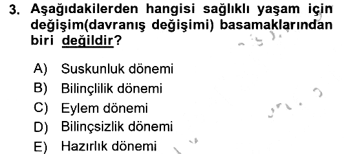 Sağlıklı Yaşam 2016-2017 3 Ders Sınavı - 3. soru
