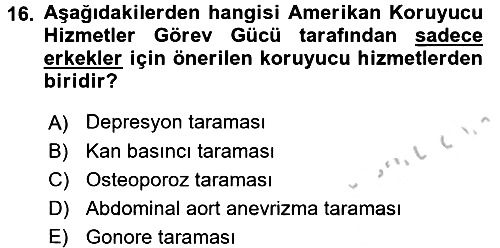 Sağlıklı Yaşam 2016-2017 3 Ders Sınavı - 16. soru