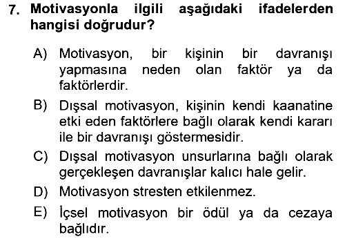 Sağlıklı Yaşam 2017-2018 3 Ders Sınavı - 7. soru