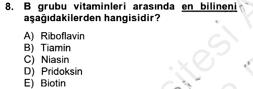 Sağlıklı Yaşam 2012-2013 Ara Sınav - 8. soru