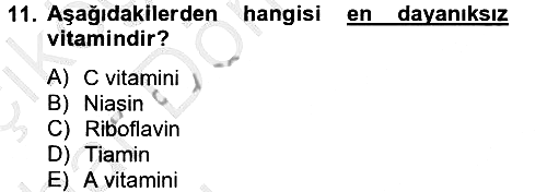 Sağlıklı Yaşam 2012-2013 Ara Sınav - 11. soru