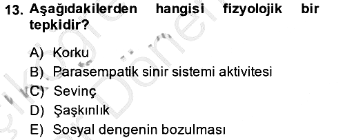 Sağlıklı Yaşam 2014-2015 Ara Sınav - 13. soru