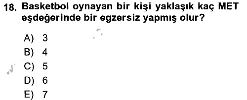 Sağlıklı Yaşam 2016-2017 Ara Sınav - 18. soru